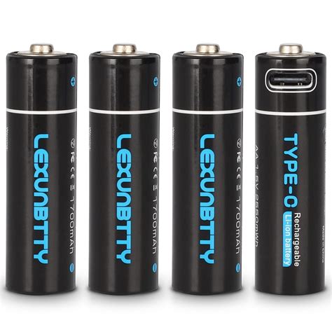 Usb-c(type-c) Rechargeable D Cell Li-ion Batteries,, 49% OFF