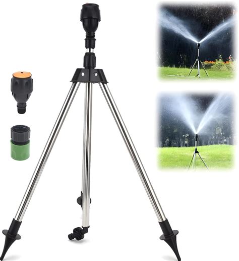 Upgraded Automatic Rotating Tripod Sprinkler With Stainless Steel