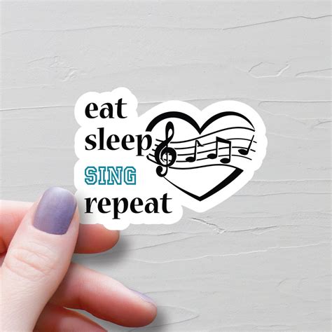 Eat Sleep Sing Repeat Sticker Vinyl Stickers Singing Stickers