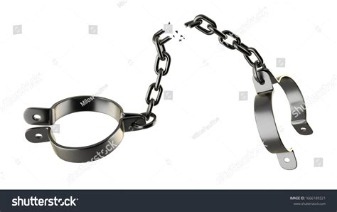 Broken Shackles Isolated On White Background Stock Illustration ...