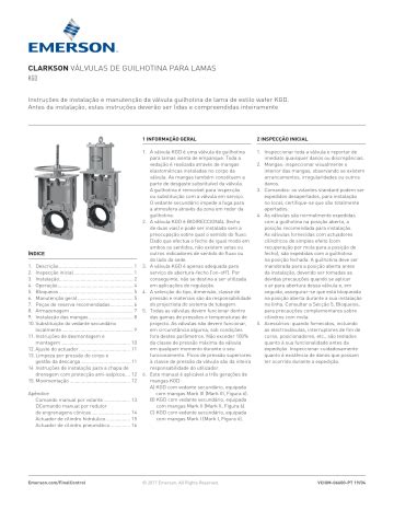 Clarkson KGD Válvulas de Guilhotina para Lamas Manual do proprietário