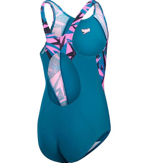 Speedo Badeanzug Hyperboom Splice Muscleback Pink Green