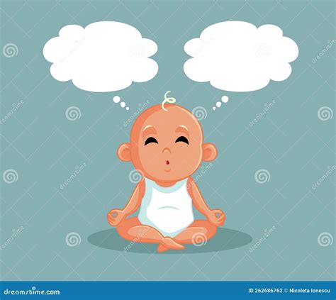 Funny Baby Thinking Vector Cartoon Illustration | CartoonDealer.com #262686762