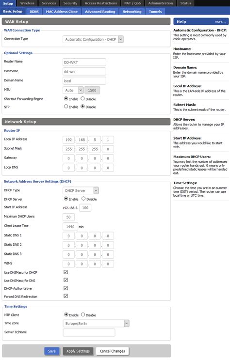 DD-WRT Configuration - Help and support center