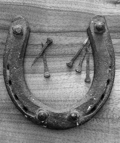 Horseshoe And Nails Photograph Horseshoe And Nails Fine Art Print