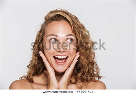 Image Happy Halfnaked Woman Laughing Looking Stock Photo 1566541891