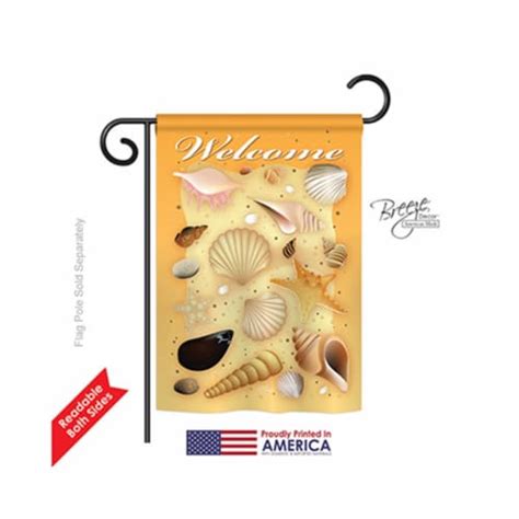 Breeze Decor 56059 Summer Welcome Shells 2 Sided Impression Garden Flag