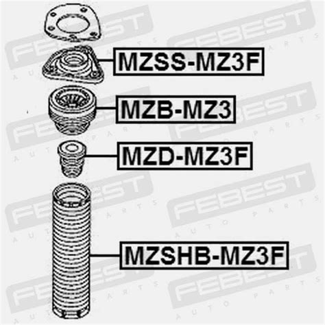 Front Shock Absorber Bearing Febest Mzb Mz Oem