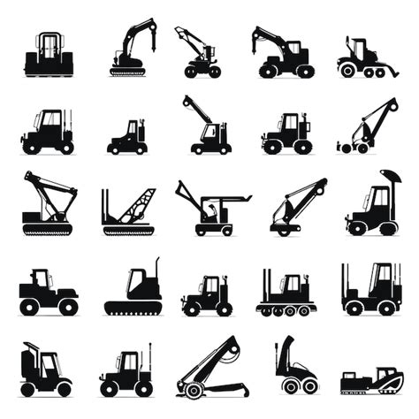 Premium Vector Simple Set Of Loader Machine Vector Silhouette Element For Construction