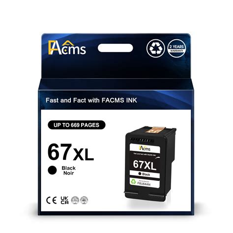 FACMS Remanufactured 67 XL Cartridge Replacement For HP 67 67XL Ink For