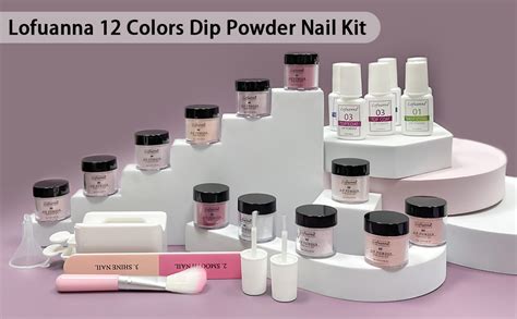 Amazon Lofuanna Pcs Dip Powder Nail Kit Colors Nude Pink