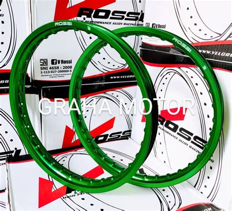 Velg Rossi Ring X Warna Hijau Depan Belakang Set Sesuai