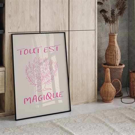 Aesthetic French Words Poster France Print Tout Est Magique - Etsy