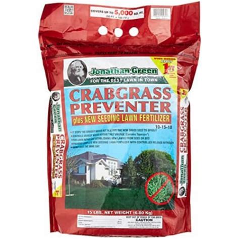 Jonathan Green 10465 Crabgrass Preventer Plus New Seeding Lawn Fertilizer 15 Lb 15 Lbs Bed