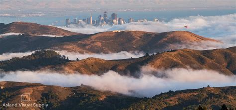 View From Mt Tamalpais With Fog Rolling Over The Marin Headlands San