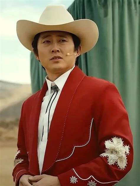 Nope Steven Yeun Red Suit Steven Yeun Cowboy Red Suit