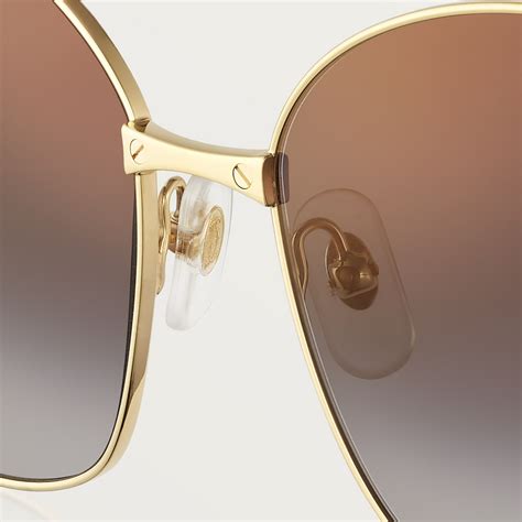 Cresw Santos De Cartier Sunglasses Smooth And Brushed Golden