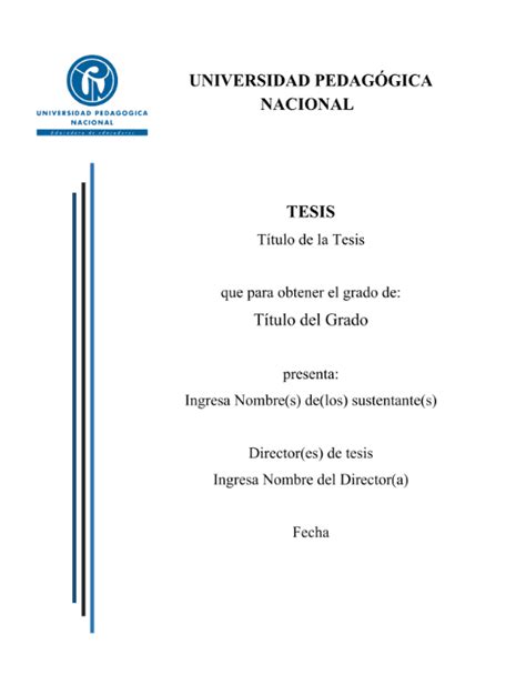 Portada De Tesis UPN Para Word