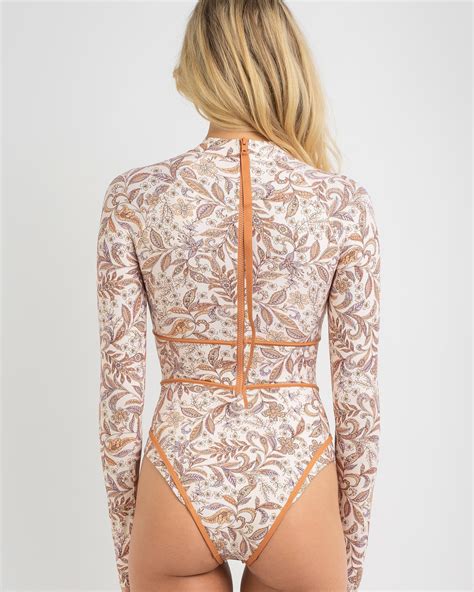 Shop Rip Curl Lunar Tides Good Long Sleeve Surfsuit In Nude Fast Shipping Easy Returns