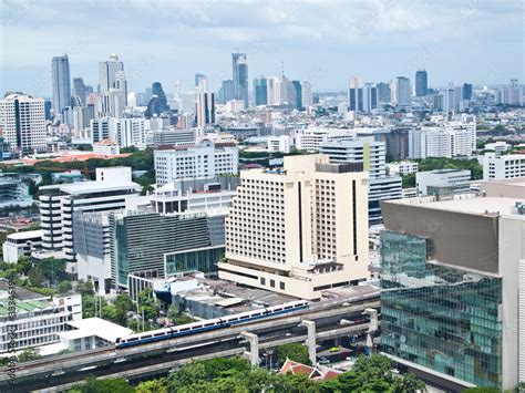 Siam square shopping areas with Skytrain , Bangkok Stock Photo | Adobe ...