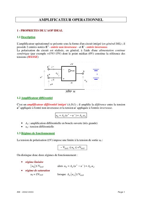 Solution Amplificateur Operationnel Studypool