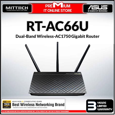 Asus Ac1750 Rt Ac66u Dual Band 3x3 80211ac Gigibit Router For Fibre