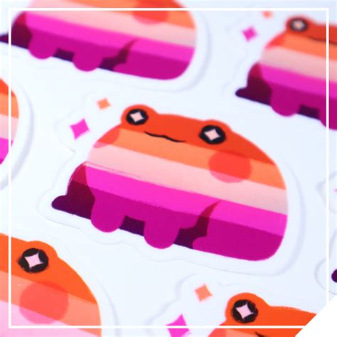 Pride Frog Sticker Lesbian Shannanigans Cafe