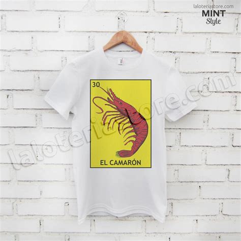 El Camaron Loteria Card T Shirt Shrimp Mexican Bingo Many Etsy