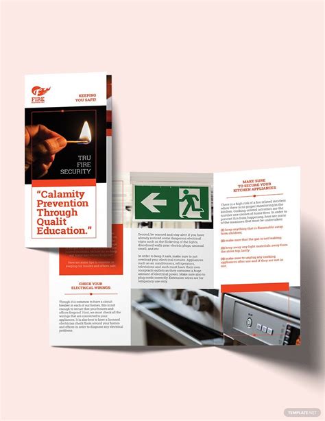 Fire Safety Tri Fold Brochure Template In Psd Illustrator Indesign