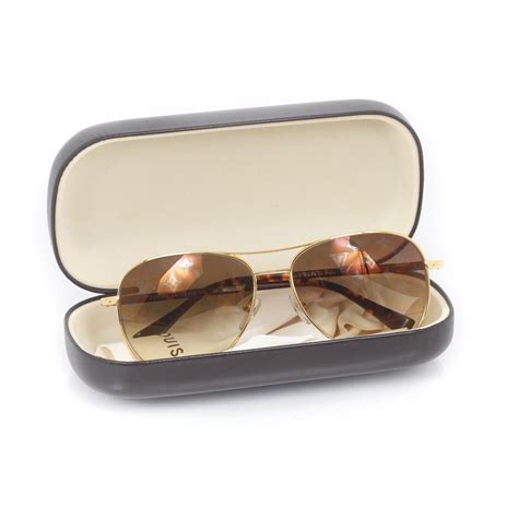 Louis Vuitton Conspiration Pilote Aviator Sunglasses Gold 26749