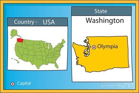 US State Maps Clipart-olympia washington state us map with capital