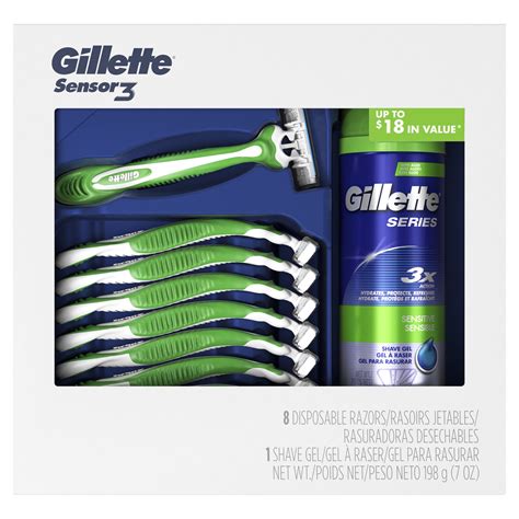 Gillette Sensor Sensitive Men S Disposable Razor Holiday Gift Pack