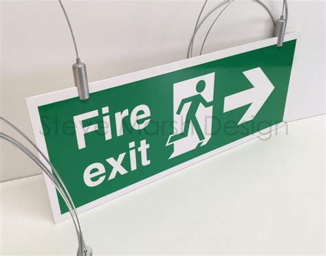 Budget Fire Exit Signs Bs With Suspended Cable System Smd Steve