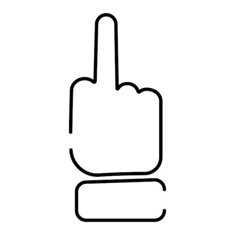 Premium Vector Fuck You Emoji Finger Gesture Line Art Vector Icon For Apps And Websites
