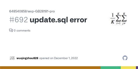 Update Sql Error Issue Wvp Gb Pro Github