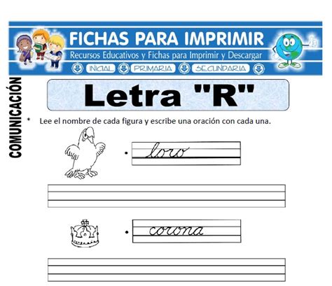 Ficha De La Letra R Para Primero De Primaria Fichas Para Imprimir