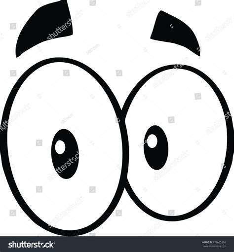 Black White Cute Cartoon Eyes Vector Stock Vector (Royalty Free) 177695390