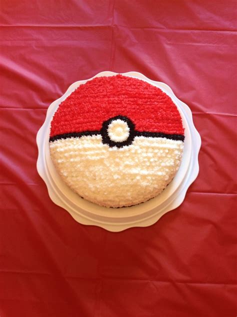 Pokemon Pokeball Cake I Made For My 6 Yr Old Pokemon Pokemonballcake