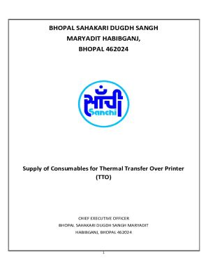 Fillable Online Supply Of Consumables For Thermal Transfer Over Printer