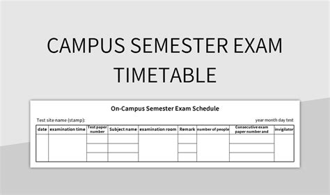 Microsoft Excel Semmester Schedule Template Bytesmens