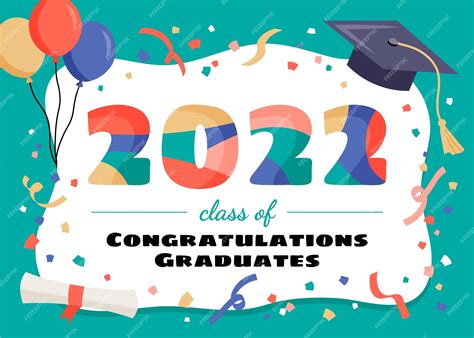 Premium Vector Celebration Class Of 2022 Graduation Banner With