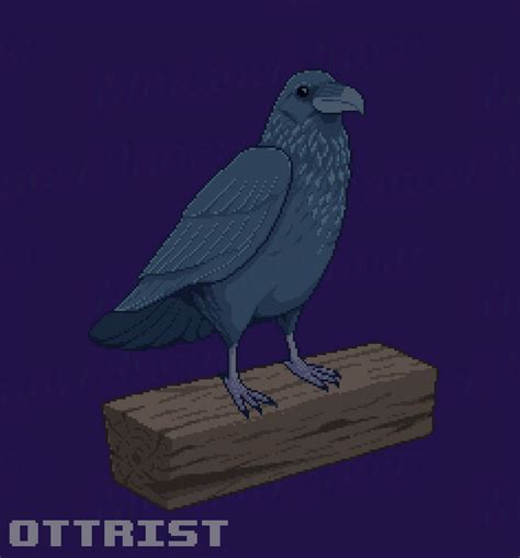 Pixel Art Raven By Ottrist From Morrow Shore Rcrowbro