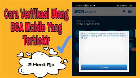 Cara Verifikasi Ulang Bca Mobile Yang Terblokir Lewat Menu About Youtube