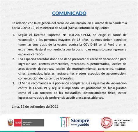 Ministerio De Salud On Twitter Comunicado El Minsa Informa A La