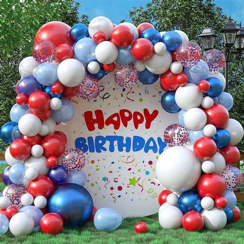 Red White And Blue Balloon Arch Kit 130 Pcs Red White Navy