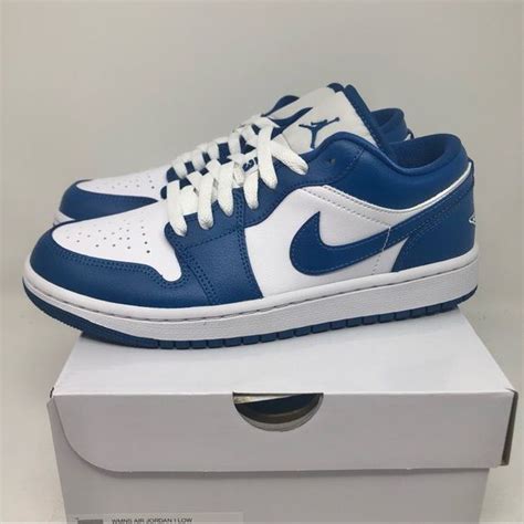 Women S Nike Air Jordan 1 Low Marina Blue White Marina Blue Trendy