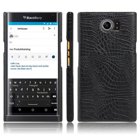 For Blackberry Priv Stv Case Crocodile Grain Hard Pc Pu Leather