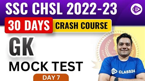 Ssc Chsl Chsl Days Crash Course Mock Test Gk By