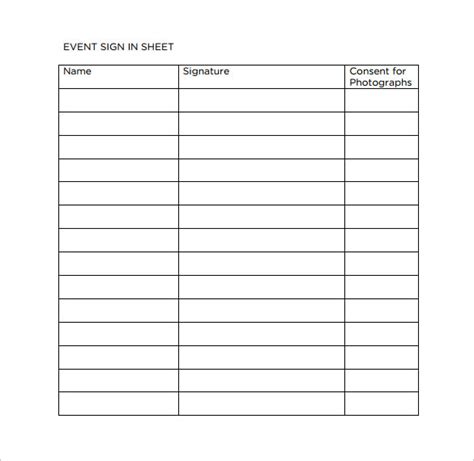 14 Sample Event Sign In Sheets Sample Templates