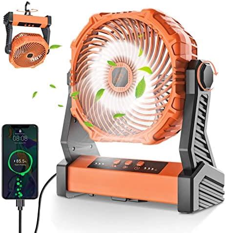 Portable Camping Fan Rechargeable 10000mAh Battery Operated Fan With